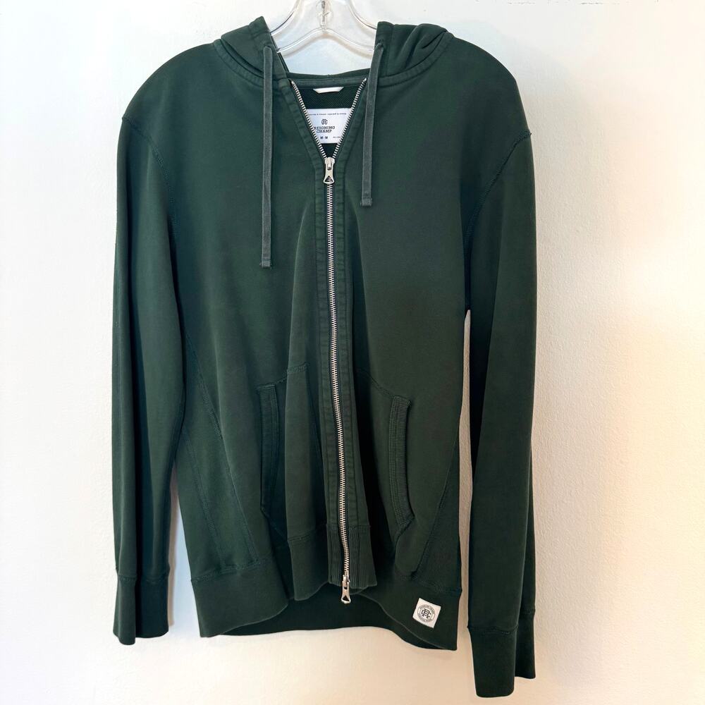 Reigning Champ Midweight Terry Standard Zip Hoodie Forest Green Medium Full Zip
